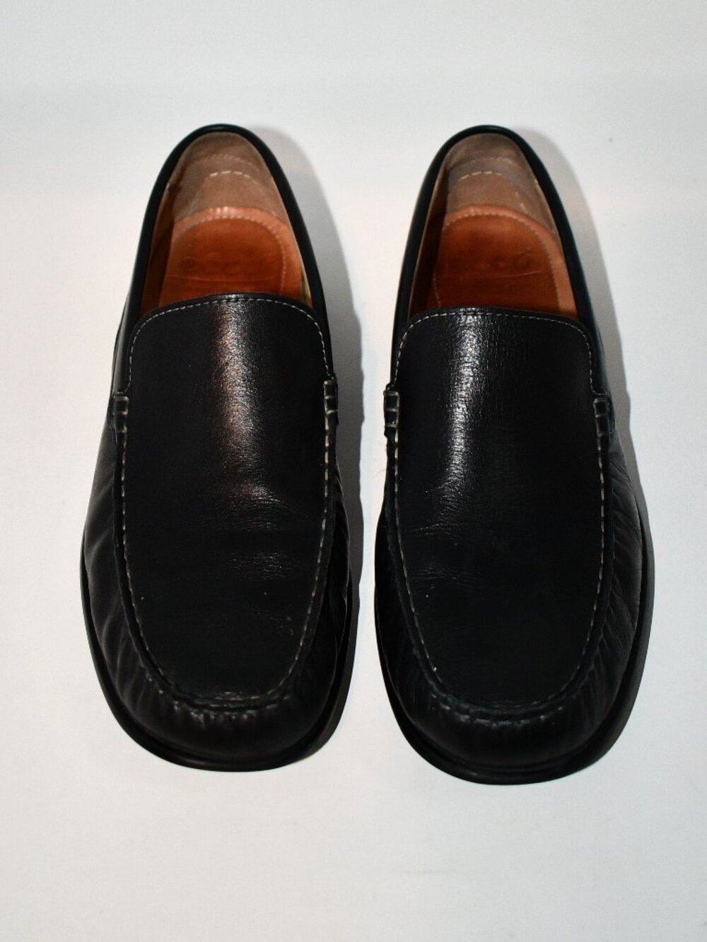 ECCO Classic Moc 571004-01001 Mens 44 US 10-10.5 Black Leather Loafers Shoes Des